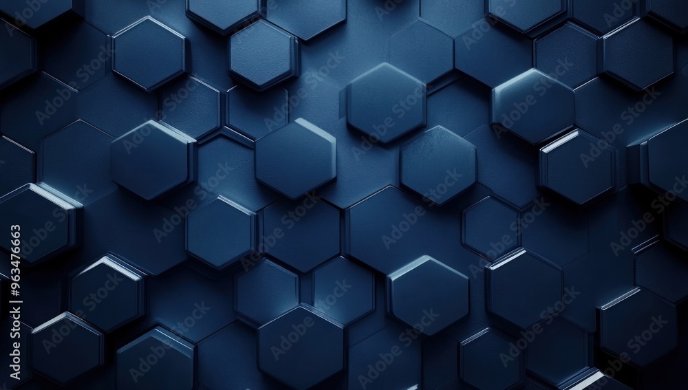 Abstract Hexagon Pattern in Blue Abstract Hexagon Pattern in Blue
