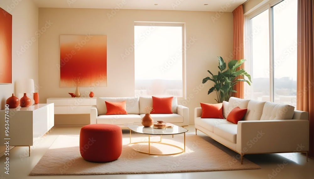 Fototapeta premium Photo interior modern design room 3d illustration