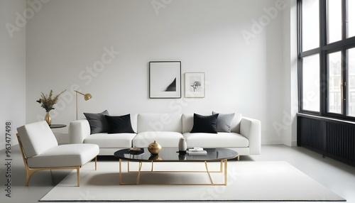 Photo interior modern design room 3d illustration