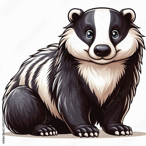 Cute Badger Vector Cartoon illustration