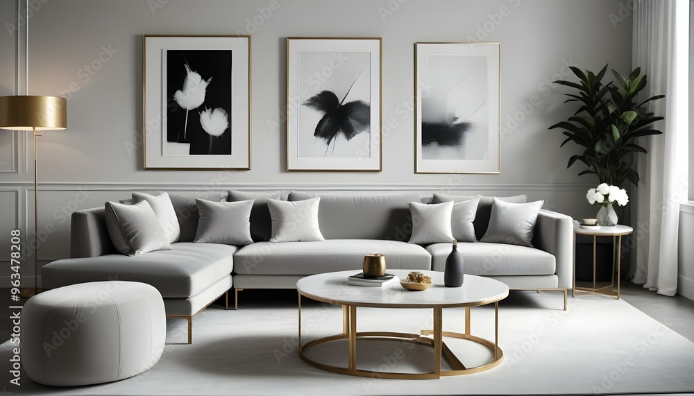 Photo interior modern design room 3d illustration Photo interior modern design room 3d illustration