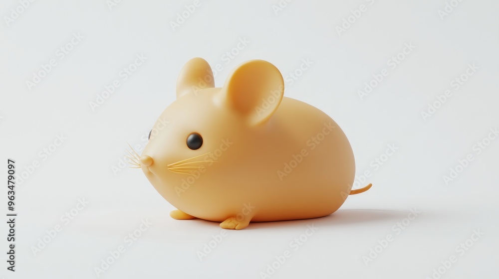 A cute, stylized yellow mouse figure with large eyes and rounded features. A cute, stylized yellow mouse figure with large eyes and rounded features.