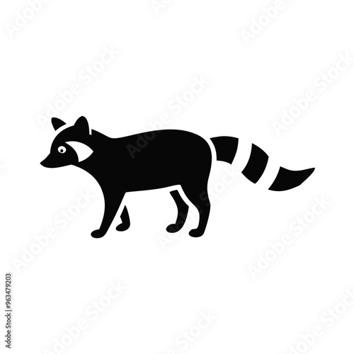 Raccoon silhouette with playful expression