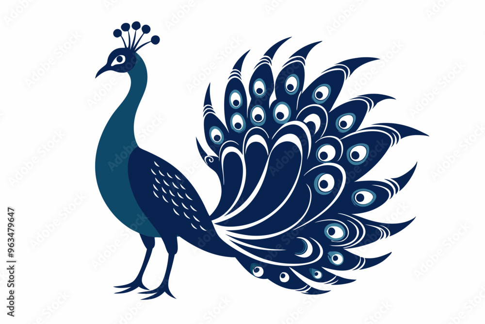 Peacock silhouette. Vector illustration Peacock silhouette. Vector illustration