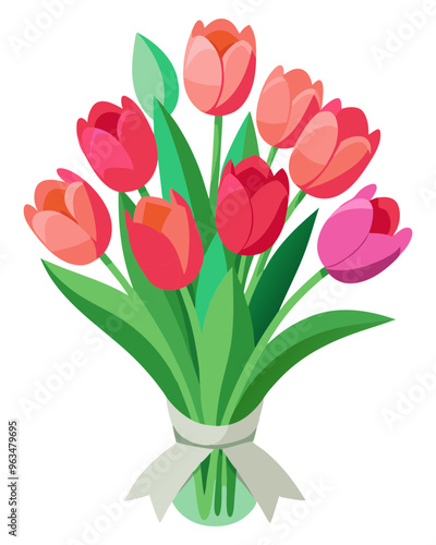 Bouquet of tulips vector illustration