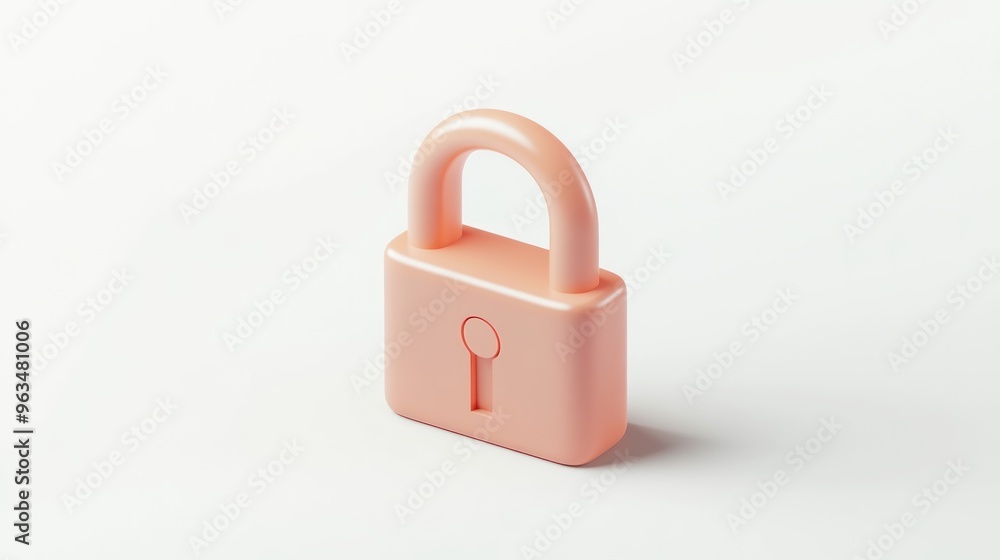 A minimalist pink padlock symbolizing security and protection. A minimalist pink padlock symbolizing security and protection.