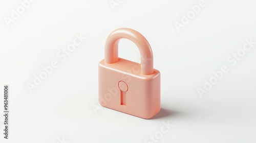 A minimalist pink padlock symbolizing security and protection.