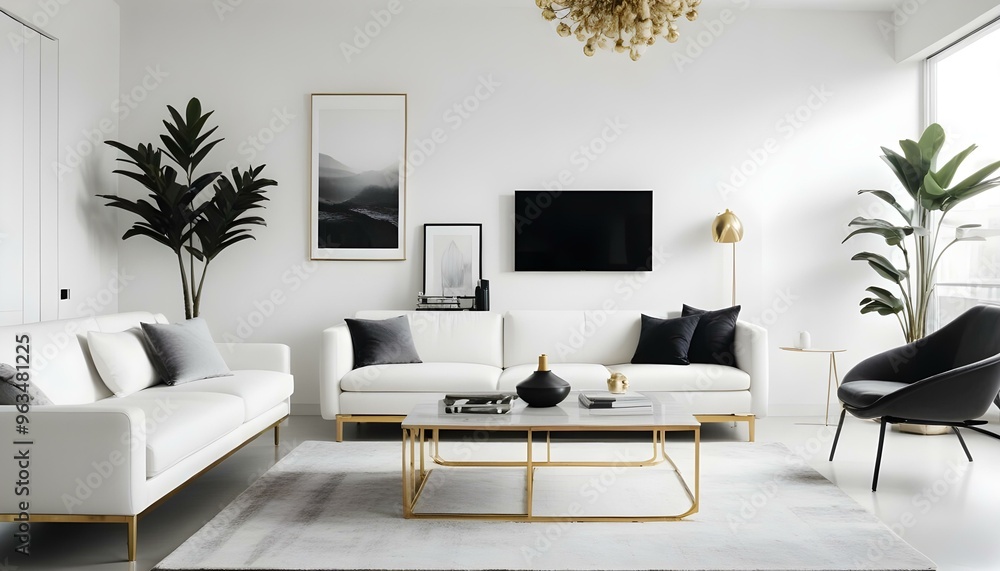 Photo interior modern design room 3d illustration Photo interior modern design room 3d illustration