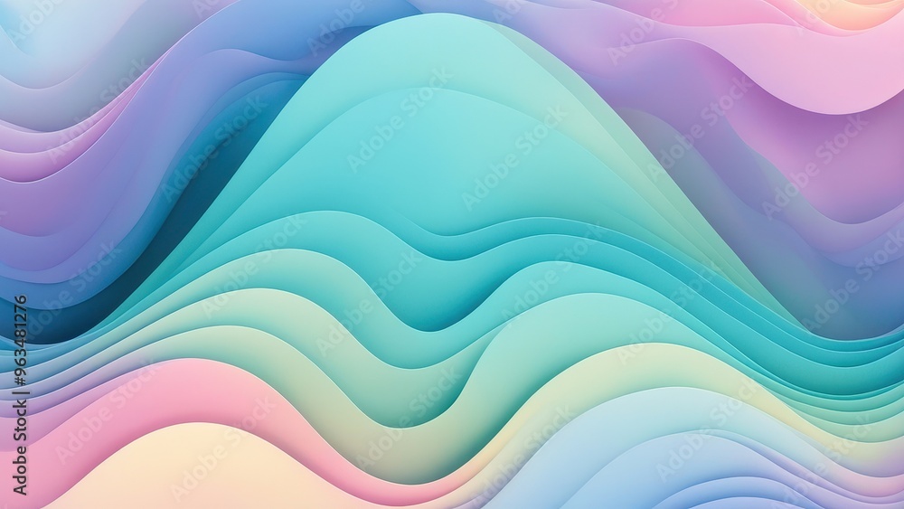 A smooth, colorful wave pattern with gradients in pastel hues. A smooth, colorful wave pattern with gradients in pastel hues.