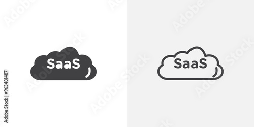 SaaS icon simple black line style.