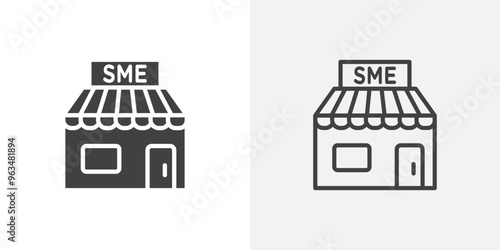 SME icon in black filled and outlined style