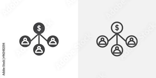 Stakeholders icon in black filled and outlined style