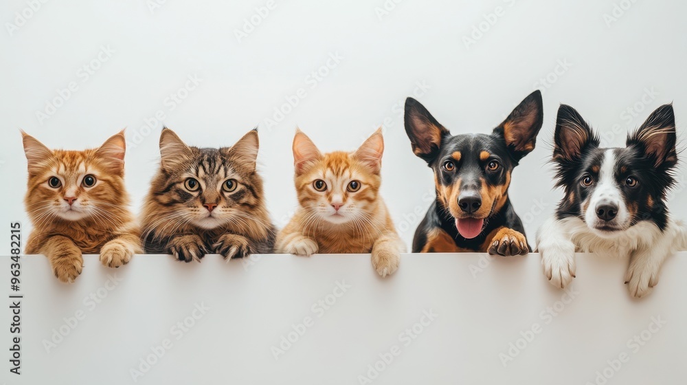 Fototapeta premium The Pets Behind the Barrier