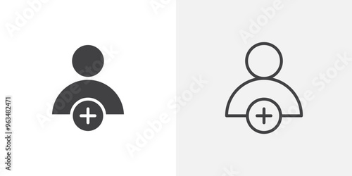 User add icon in black filled and outlined style