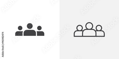 Users icon in black filled and outlined style
