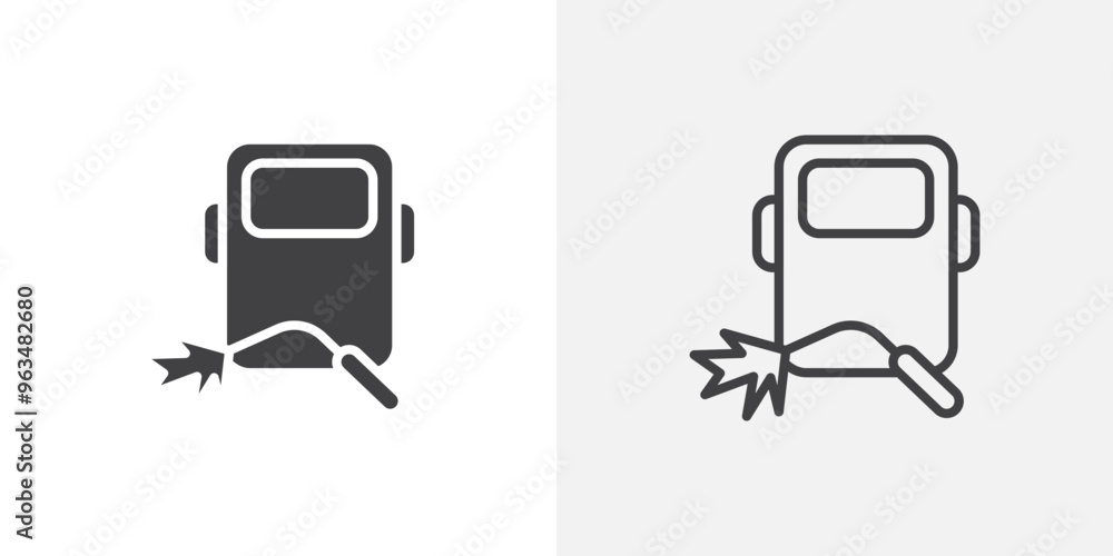 Welding icon simple black line style. Welding icon simple black line style.