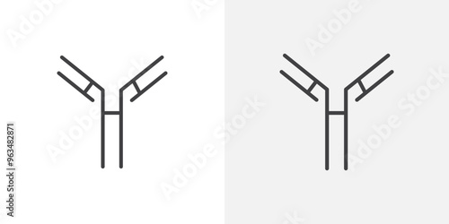 Antibody icon in black filled and outlined style