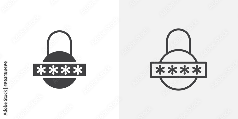 Code lock icon in black filled and outlined style Code lock icon in black filled and outlined style