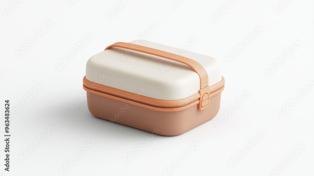 A modern, two-tone lunchbox designed for convenient food storage and transport. A modern, two-tone lunchbox designed for convenient food storage and transport.