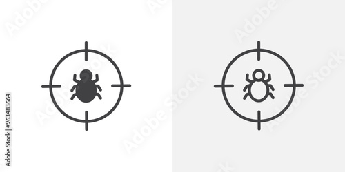 Debug icon simple black line style.