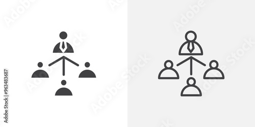 Department head icon in black filled and outlined style