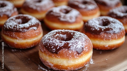 Close Up of Chocolate Glazed Donuts