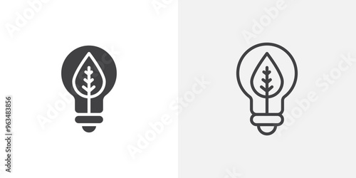 ECO Energy icon in black filled and outlined style