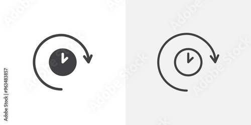 Duration icon in black filled and outlined style