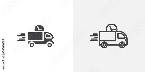 Express Delivery icon in black filled and outlined style