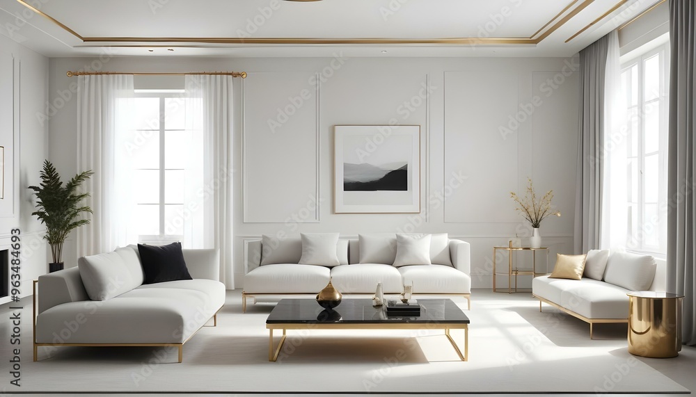 Photo interior modern design room 3d illustration Photo interior modern design room 3d illustration