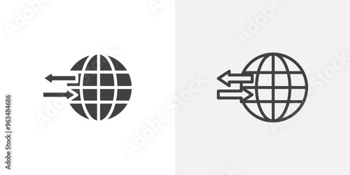 Import export icon simple black line style.