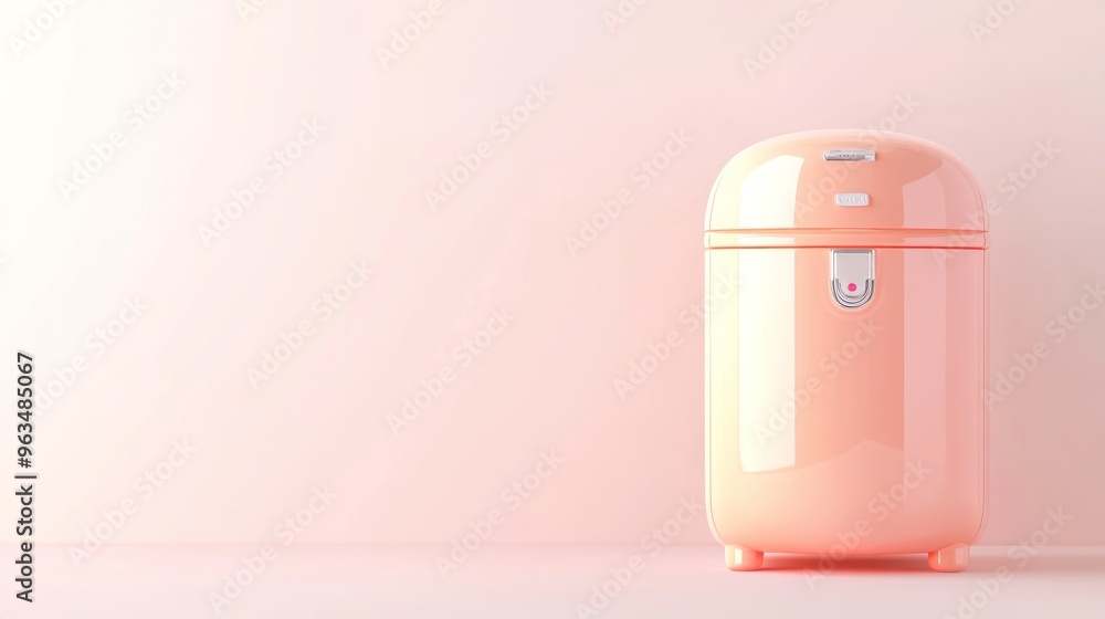 A pastel pink mini fridge designed for stylish food storage. A pastel pink mini fridge designed for stylish food storage.