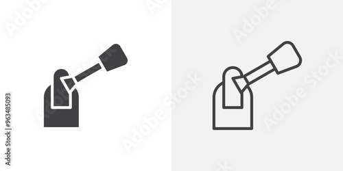 Manicure icon in black filled and outlined style