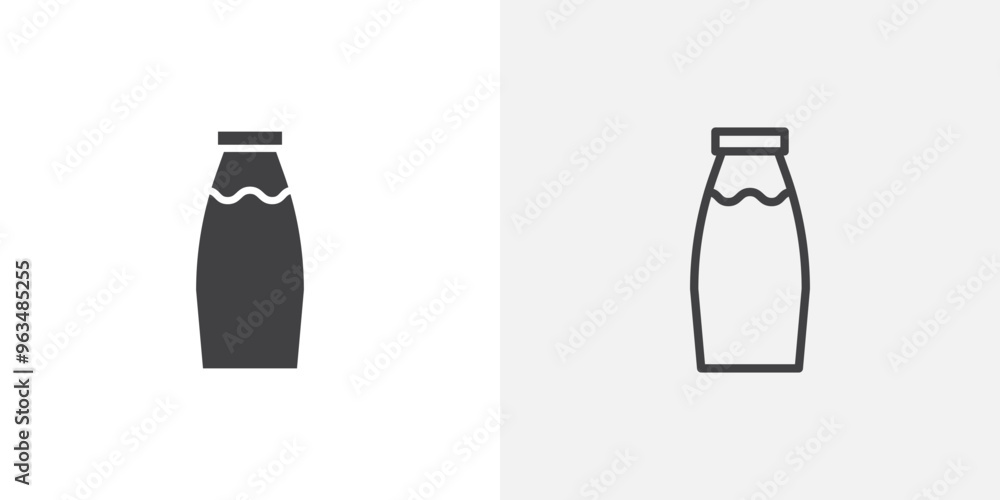 Milk bottle flat simple vector symbols illustration. Milk bottle flat simple vector symbols illustration.