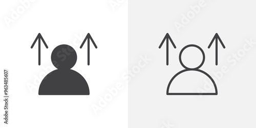 Personal development icon in black filled and outlined style