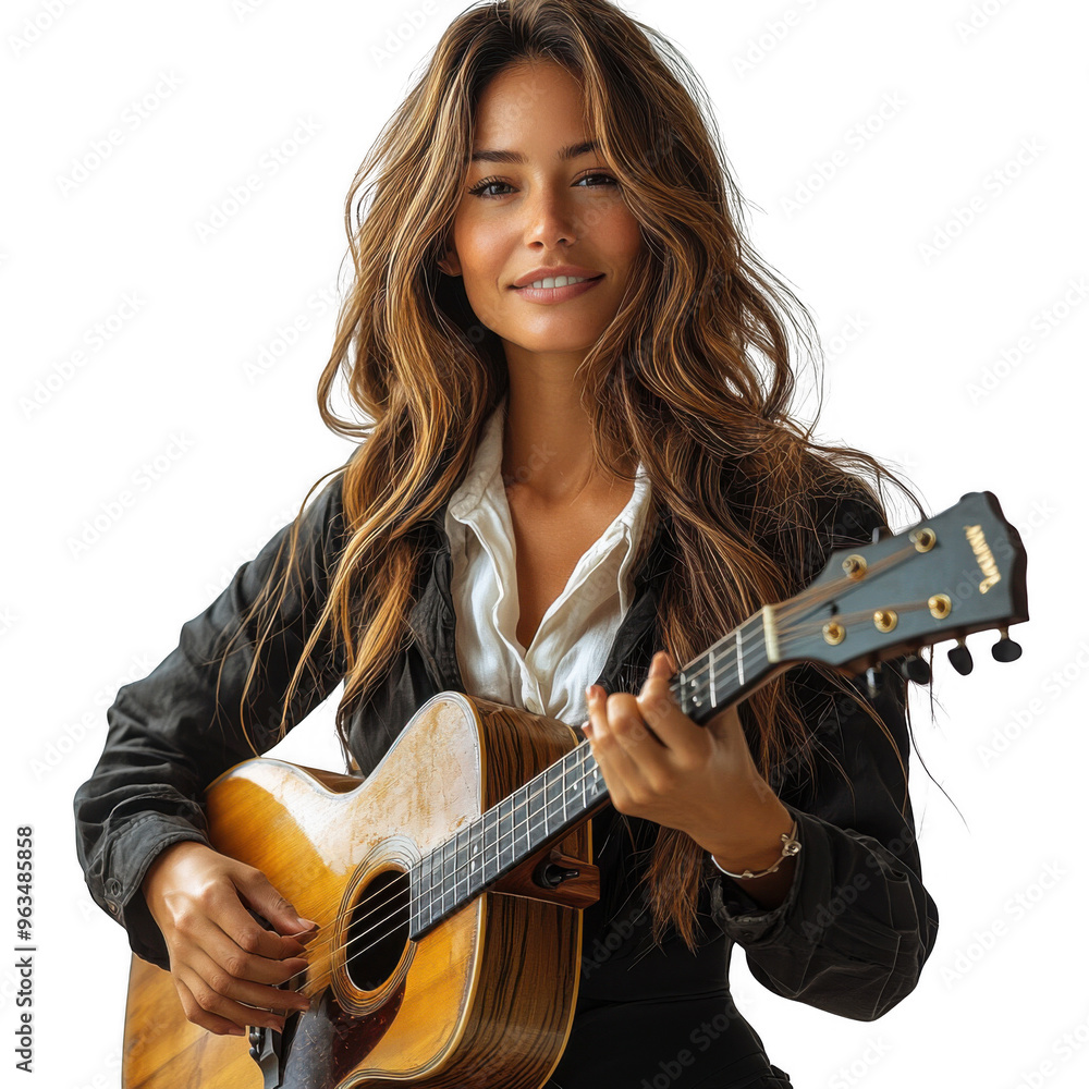 Music Teacher woman isolated on a transparent background png file no background - pretty female model portrait png file