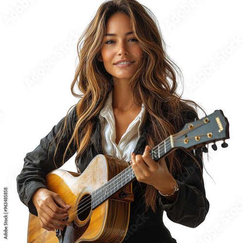 Obraz na płótnie Music Teacher woman isolated on a transparent background png file no background - pretty female model portrait png file w salonie
