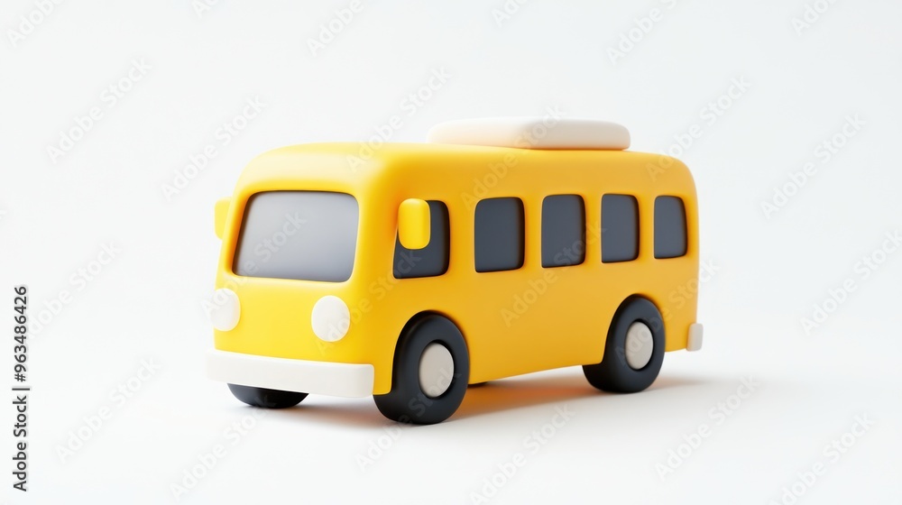A playful yellow toy bus with a simple design, ideal for children's playtime. A playful yellow toy bus with a simple design, ideal for children's playtime.