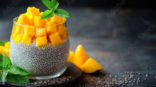 Thai Sweet Sticky Rice with Mango (Thai Dessert), Khao Niew Ma Muang photo