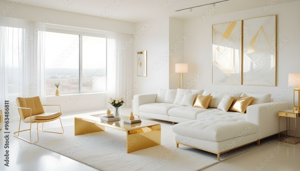 Fototapeta premium Photo interior modern design room 3d illustration