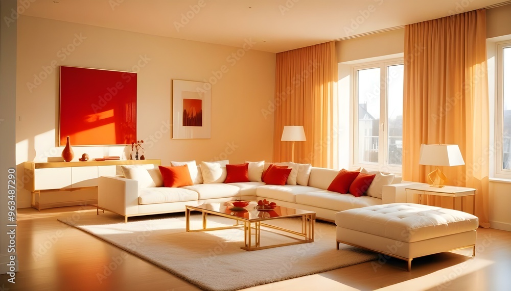 Fototapeta premium Photo interior modern design room 3d illustration