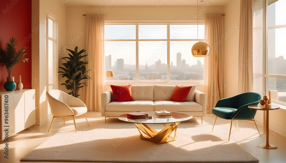 Fototapeta premium Photo interior modern design room 3d illustration