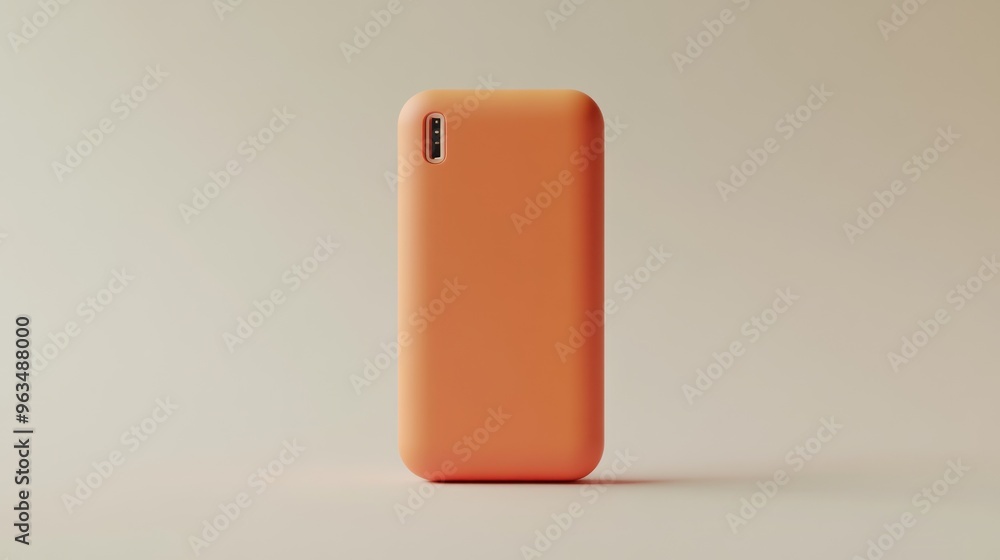 A simple orange phone case displayed against a neutral background. A simple orange phone case displayed against a neutral background.
