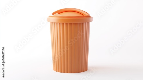 Wallpaper Mural A simple orange trash can with a lid, designed for waste disposal. Torontodigital.ca