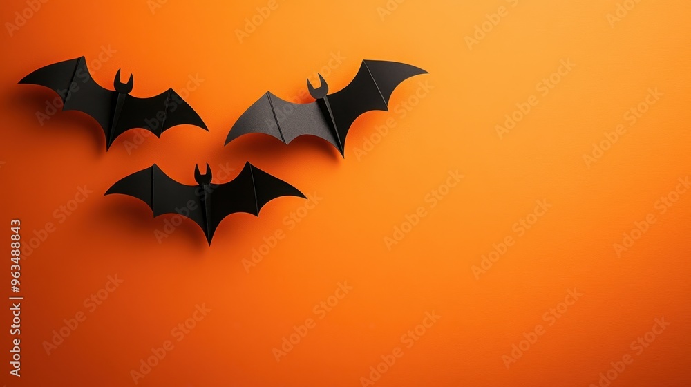 The Bats on Orange Background The Bats on Orange Background