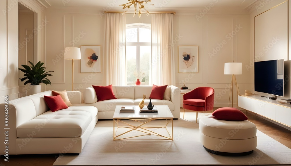 Fototapeta premium Photo interior modern design room 3d illustration