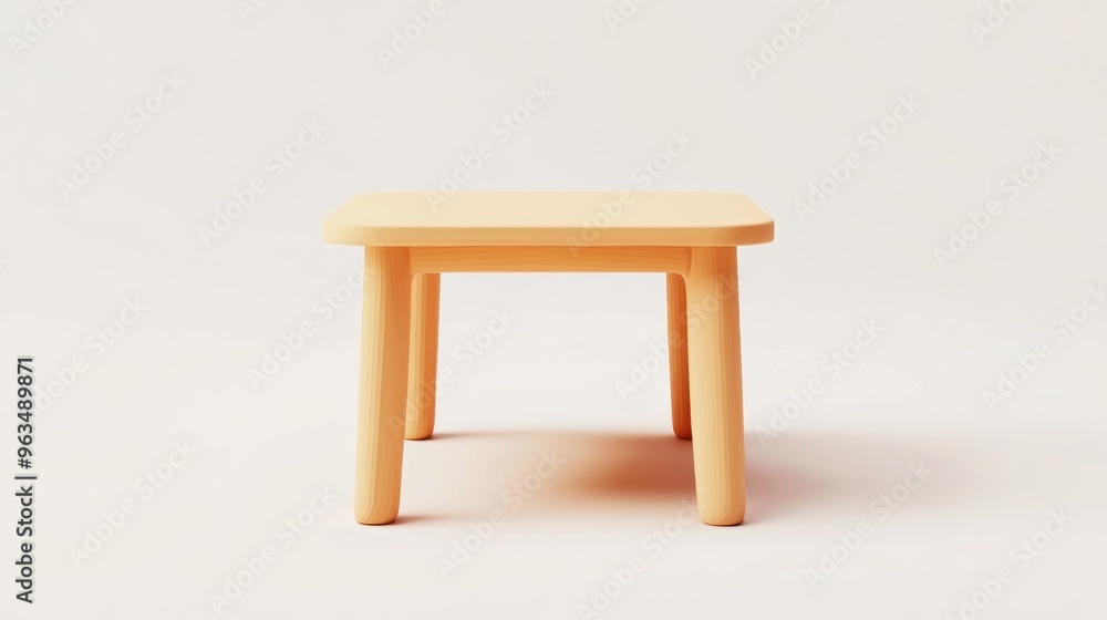 A simple, modern, orange table with four legs, suitable for children's play or casual use. A simple, modern, orange table with four legs, suitable for children's play or casual use.