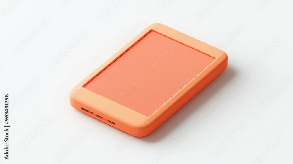 A sleek, orange electronic device with a minimalist design, likely a tablet or e-reader. A sleek, orange electronic device with a minimalist design, likely a tablet or e-reader.