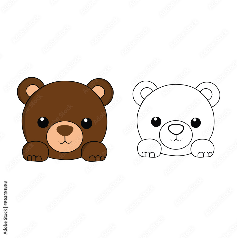 Fototapeta premium Illustration in vector format of a teddy bear toy that is adorable and flat in style