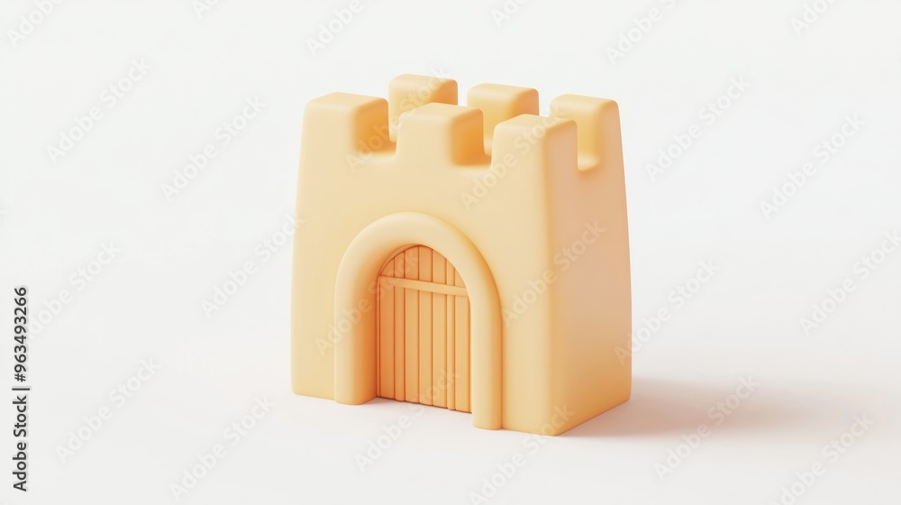 Obraz premium A soft, castle-shaped toy designed for children's play and imaginative activities.